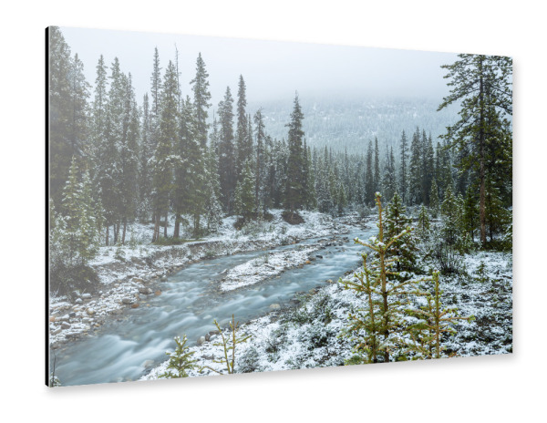 Alu-Dibond "Rocky Mountains Winter" 30x20 cm artboxONE