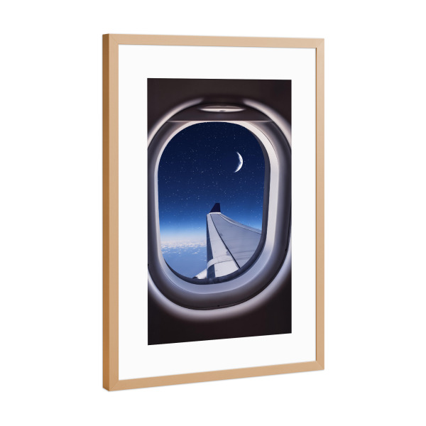 Poster mit Rahmen Kupfer "Nachtflug" artboxONE - Reise,Reise / Länder,Galaxy