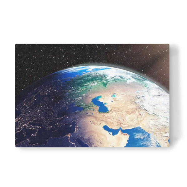 Leinwandbild "Erde aus der Umlaufbahn" artboxONE - Reise,Fiktion,Männer,Galaxy