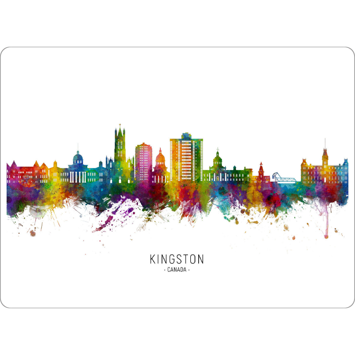 Tischset "Kingston Canada Skyline txt" artboxONE - Städte - Kingston,Kanada,Skyline,Stadtbild,Stadtbild,Aquarell,Malerei - Bild kingston