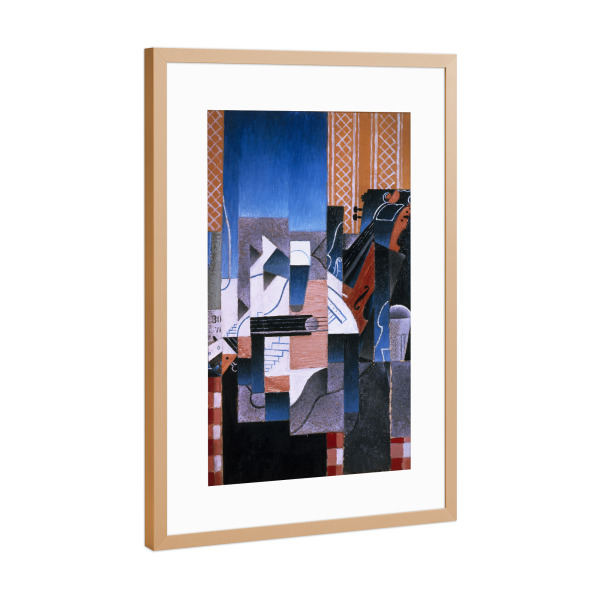 Poster mit Rahmen Kupfer "Violine und Gitarre" artboxONE - Abstrakt,Menschen,Geometrie