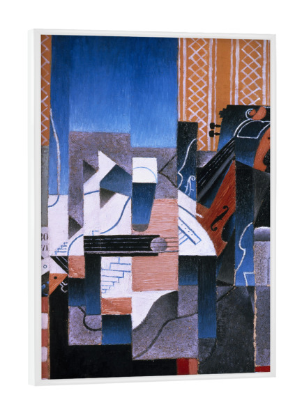 Poster mit weißem Rahmen "Violine und Gitarre" artboxONE - Abstrakt,Menschen,Geometrie