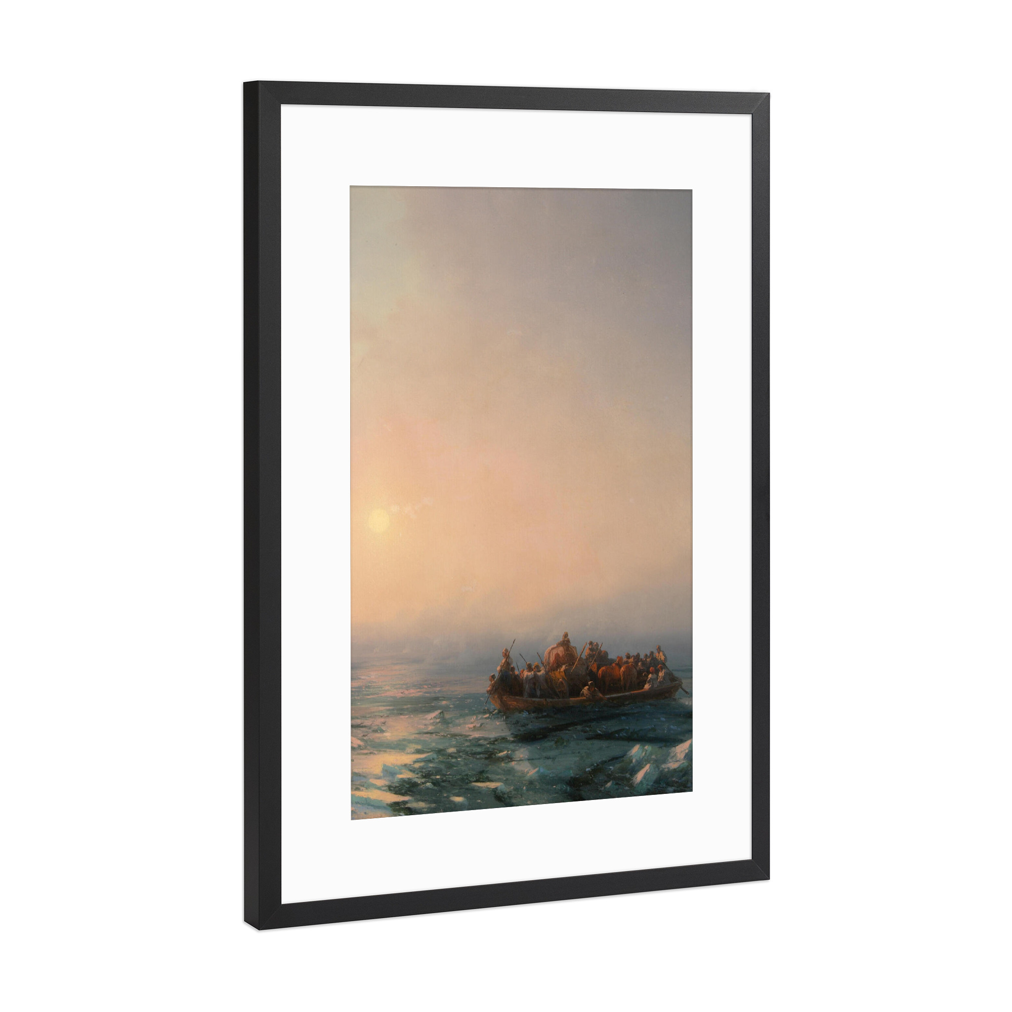 Poster mit Rahmen Schwarz (Metallic) "Auf dem Dnjepr - Aiwasowski" artboxONE - Natur,Reise,Menschen,Reise / Strand und Meer