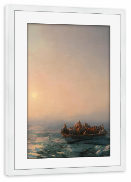 Poster mit Rahmen weiß "Auf dem Dnjepr - Aiwasowski" artboxONE - Natur,Reise,Menschen,Reise / Strand und Meer