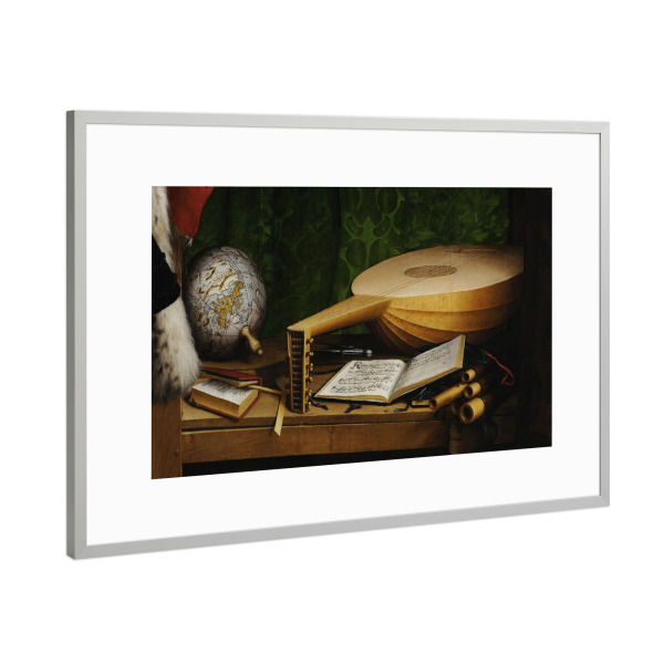 Poster mit Rahmen Silber "Hans Holbein - Die Gesandten" artboxONE - Menschen,Musik