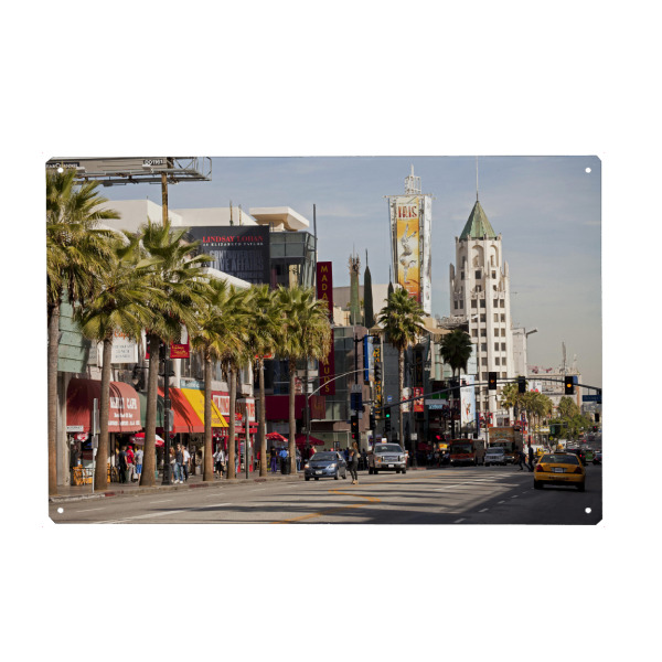 Holzbild "Hollywood Boulevard" artboxONE - Architektur,Städte / Los Angeles - California,Hollywood,Hollywood boulevard,Kalifornien,La,Los angeles