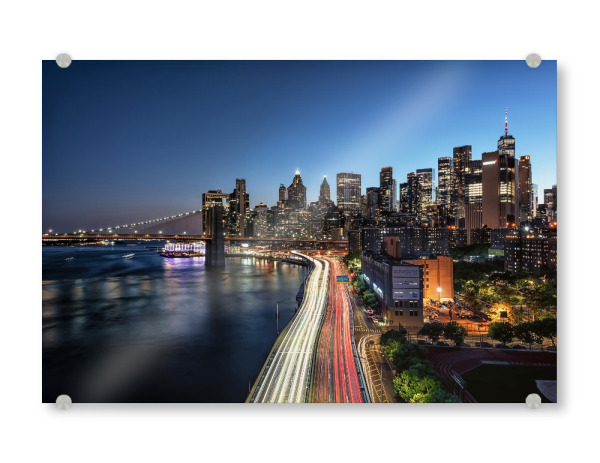 Acrylglasbild "Beleuchtetes Manhattan" artboxONE - Städte,Städte / New York,Reise,Architektur,Reise / Länder