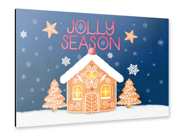 Alu-Dibond "Lebkuchenhaus im Schnee" 30x20 cm artboxONE