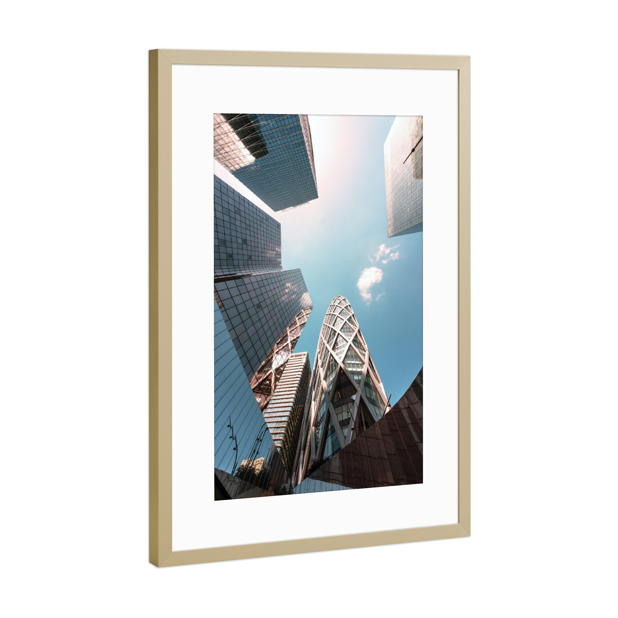 Poster mit Rahmen Gold "In die Stadt" artboxONE - Städte,Reise,Architektur,Städte / Paris,Reise / Länder