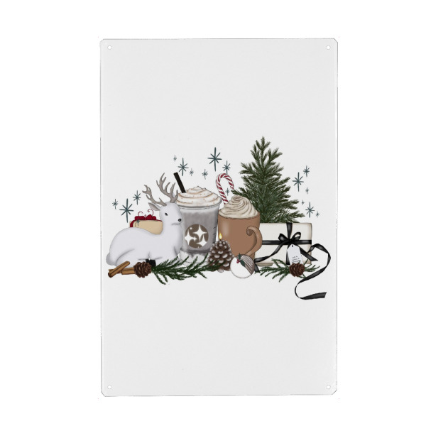 Holzbild "Winter-Illustration Weihnachten" artboxONE - Natur,Essen & Trinken,Weihnachten,Festivals