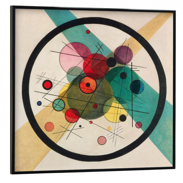 Poster mit schwarzem Rahmen 30x30 cm "Kreise im Kreis" artboxONE - Abstrakt,Geometrie