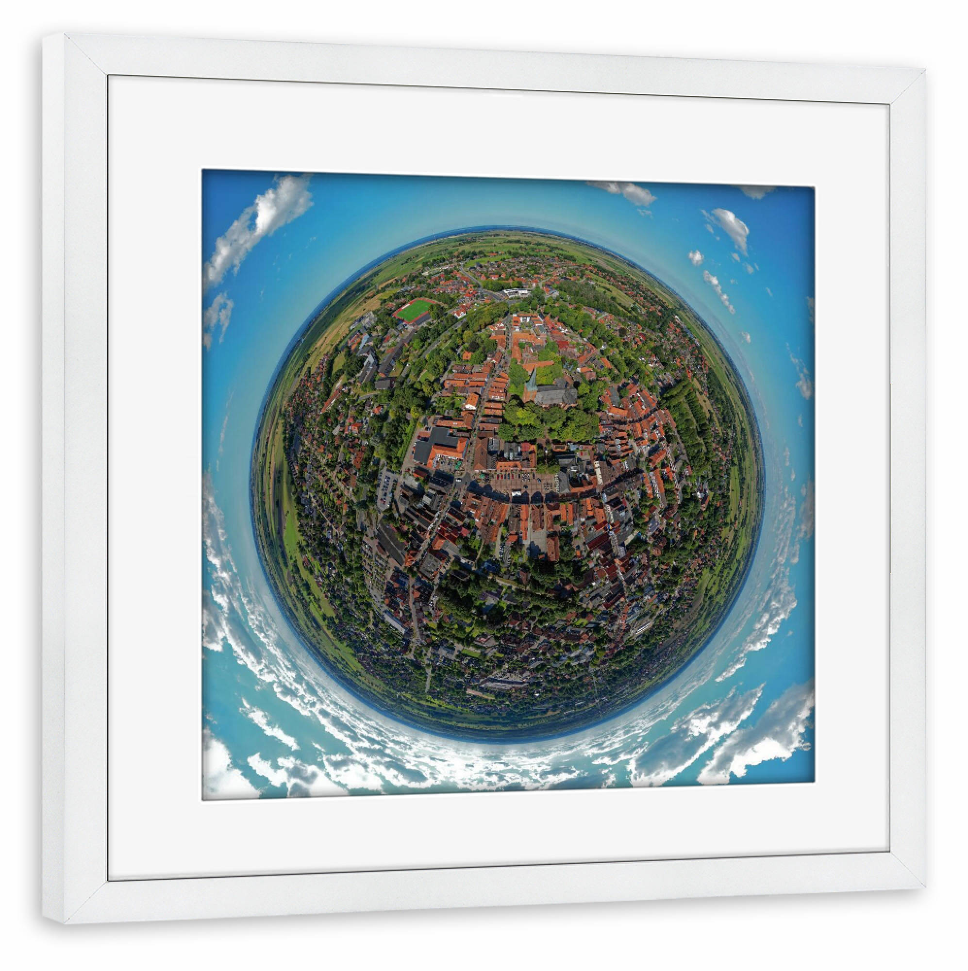 Poster mit Rahmen weiß "Esens - Ostfriesland" artboxONE - Städte,Reise,Architektur,Reise / Länder,Städte / Weitere