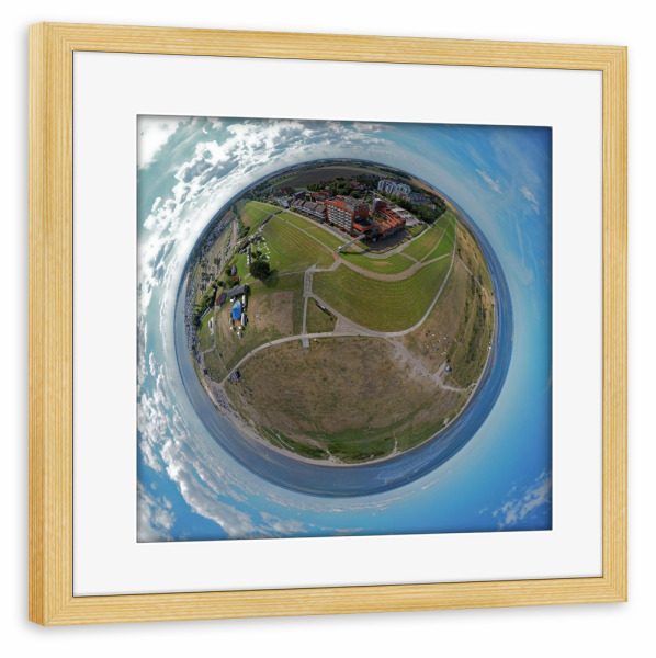 Poster mit Rahmen kiefer "Der Deichwinkel von Schillig" artboxONE - Städte,Natur,Reise,Architektur,Reise / Strand und Meer