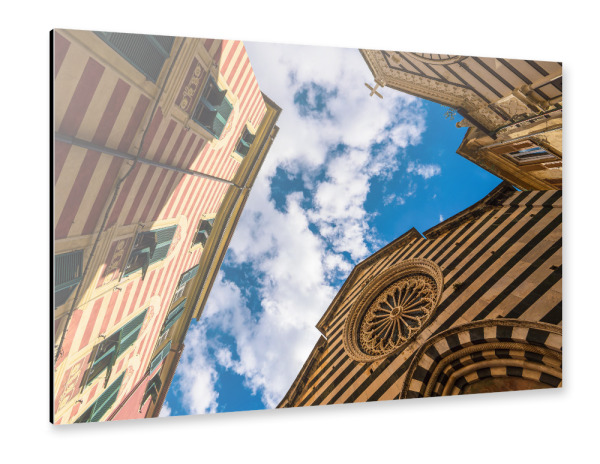 Alu-Dibond "Kirche, Gebäude, Wolken" 30x20 cm artboxONE