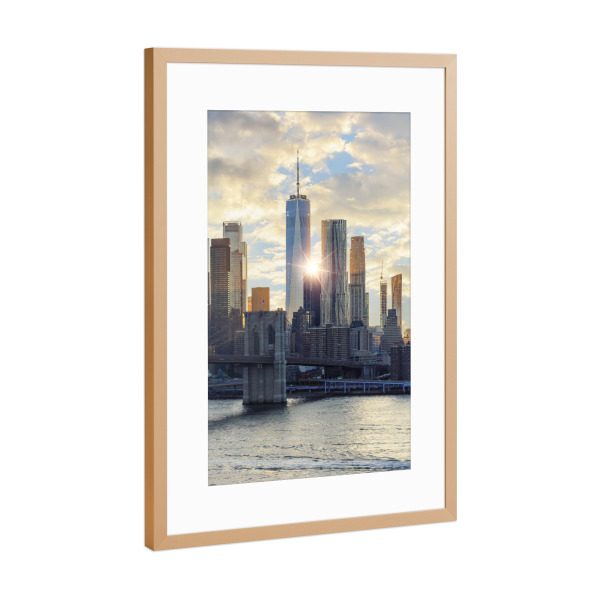 Poster mit Rahmen Kupfer "New Yorker Ende des Tages" artboxONE - Städte,Städte / New York,Reise,Architektur,Reise / Länder