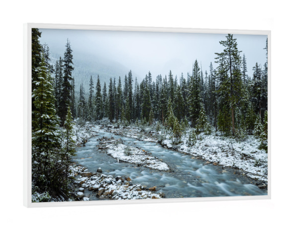Poster mit weißem Rahmen "Winter in den Rockys" artboxONE - Natur,Reise