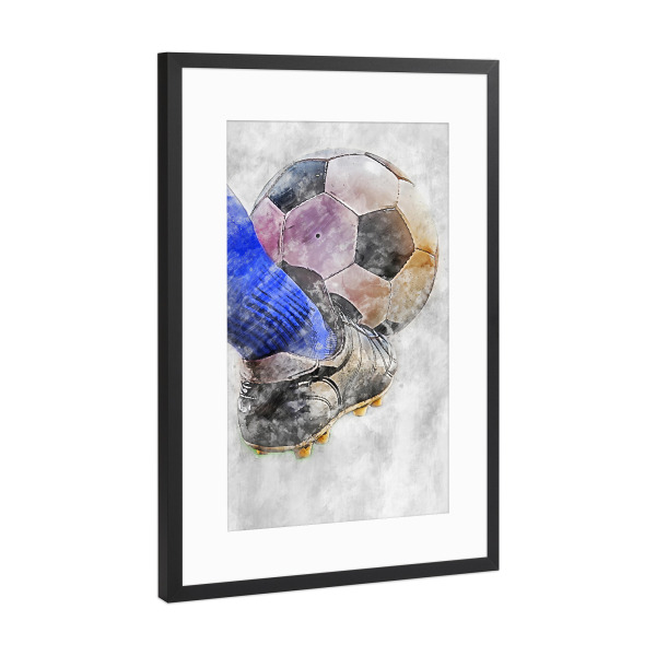 Poster mit Rahmen Schwarz (Metallic) "Football 11 (matart)" artboxONE - Sport,Sport / Fußball - Fußball,Fußballer,Fußball,Spieler,Ball,Team,Sport