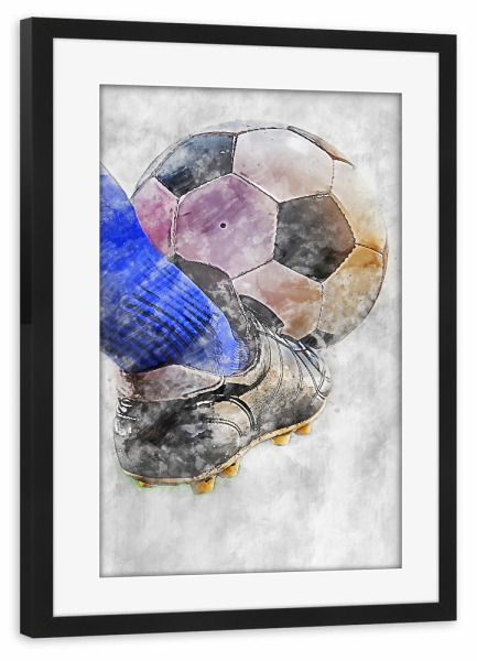 Poster mit Rahmen schwarz "Football 11 (matart)" artboxONE - Sport,Sport / Fußball - Fußball,Fußballer,Fußball,Spieler,Ball,Team,Sport