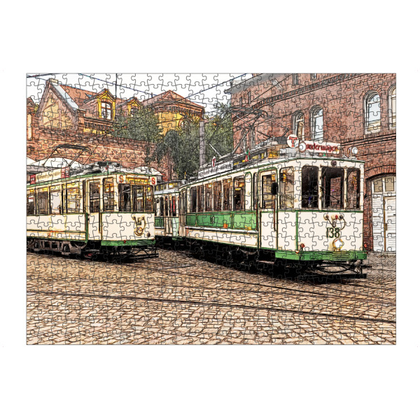 artboxONE Puzzle "Historische Straßenbahnen" artboxONE - Städte,Reise - Straßenbahn,Travel,Magdeburg,Historisch,Historic - Bild straßenbahn