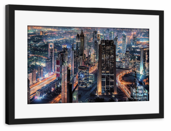 Poster mit Rahmen schwarz "Lichter von Dubai" artboxONE - Städte,Reise,Architektur,Reise / Länder,Städte / Dubai