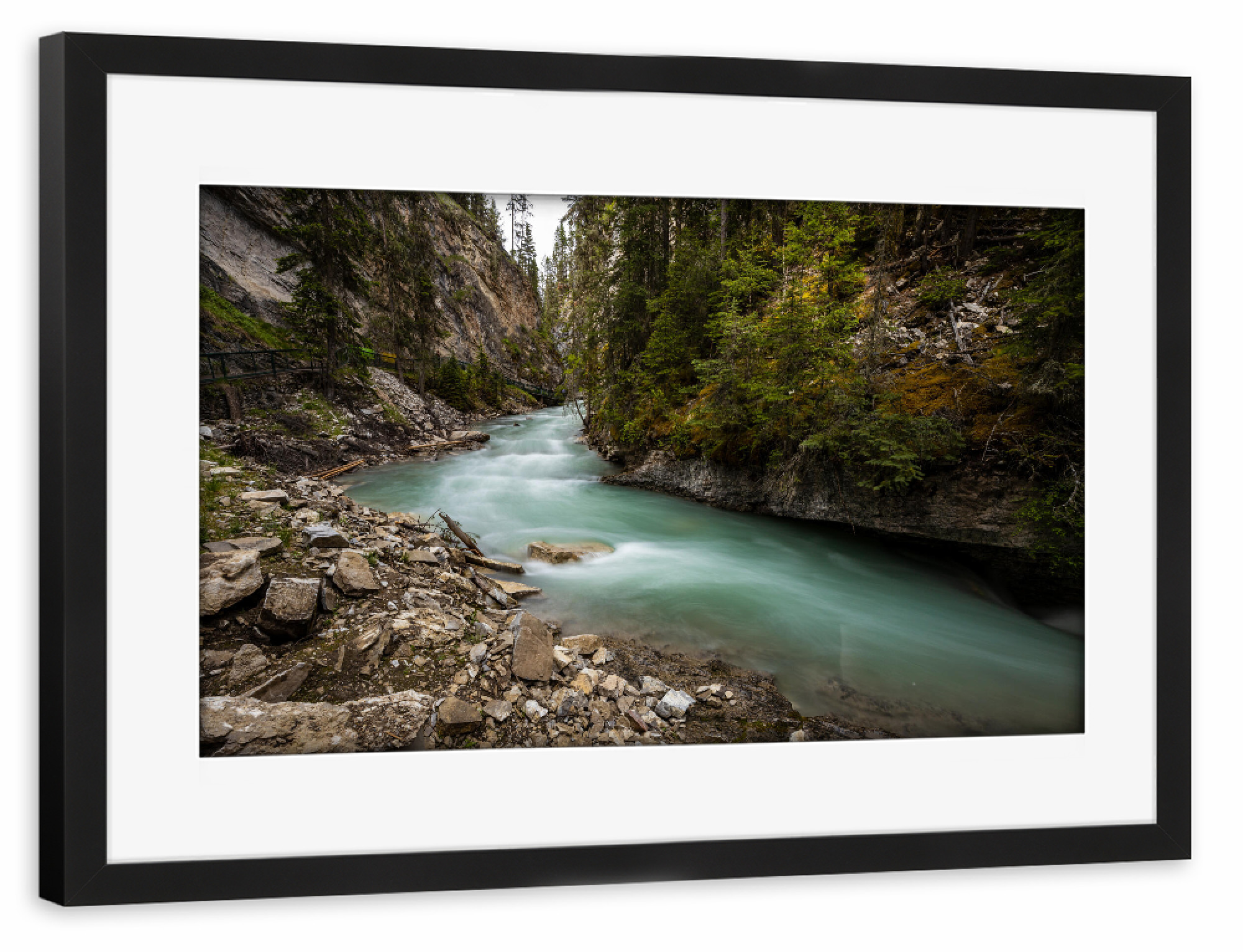 Poster mit Rahmen schwarz "Johnston Canyon in Kanada" artboxONE - Natur,Reise