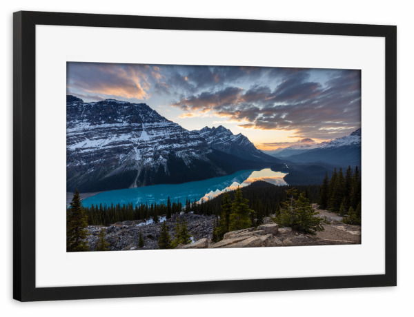 Poster mit Rahmen schwarz "Der Lake Peyto" artboxONE - Natur,Reise - Rocky mountains,Kanada,Lake peyto,Berge,Bergsee,Landschaft,Natur,Banff