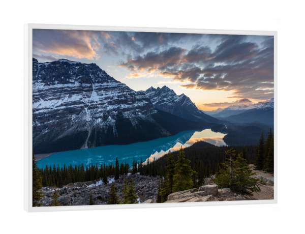 Poster mit weißem Rahmen "Der Lake Peyto" artboxONE - Natur,Reise - Rocky mountains,Kanada,Lake peyto,Berge,Bergsee,Landschaft,Natur,Banff