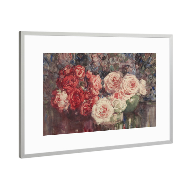 Poster mit Rahmen Silber "Aquarell Rosen" artboxONE - Natur,Floral,Liebe,Für Mama
