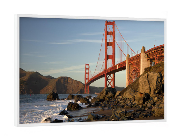 Poster mit weißem Rahmen "Golden Gate Brücke SF" artboxONE - Reise,Architektur,Städte / San Francisco