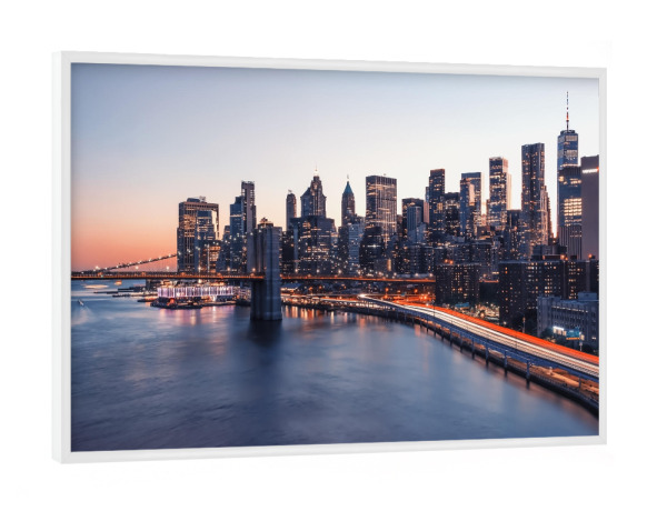 Poster mit weißem Rahmen "Dämmerung in Manhattan" artboxONE - Städte,Städte / New York,Reise,Architektur,Reise / Länder