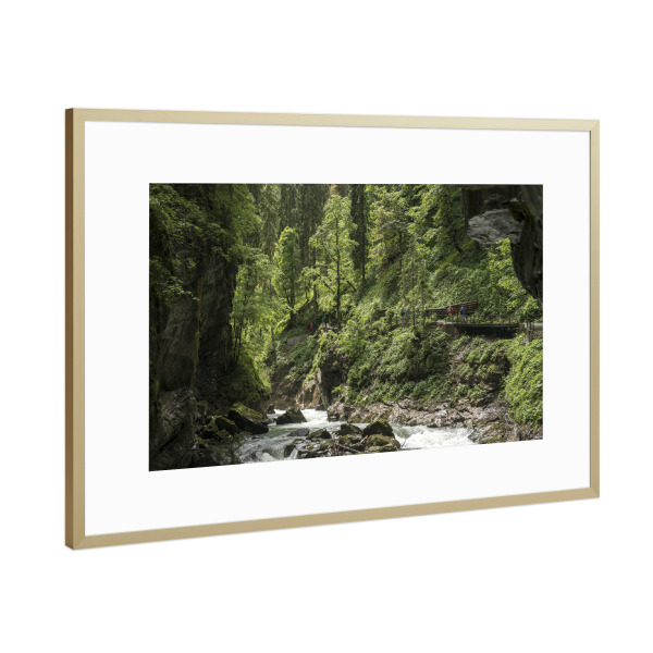Poster mit Rahmen Gold "Breitachklamm" artboxONE - Natur - Allgäu,Bayern,Oberstdorf,Markt,Oberallgäu,Breitachklamm,Breitach,Klamm,Kleinwalsertal