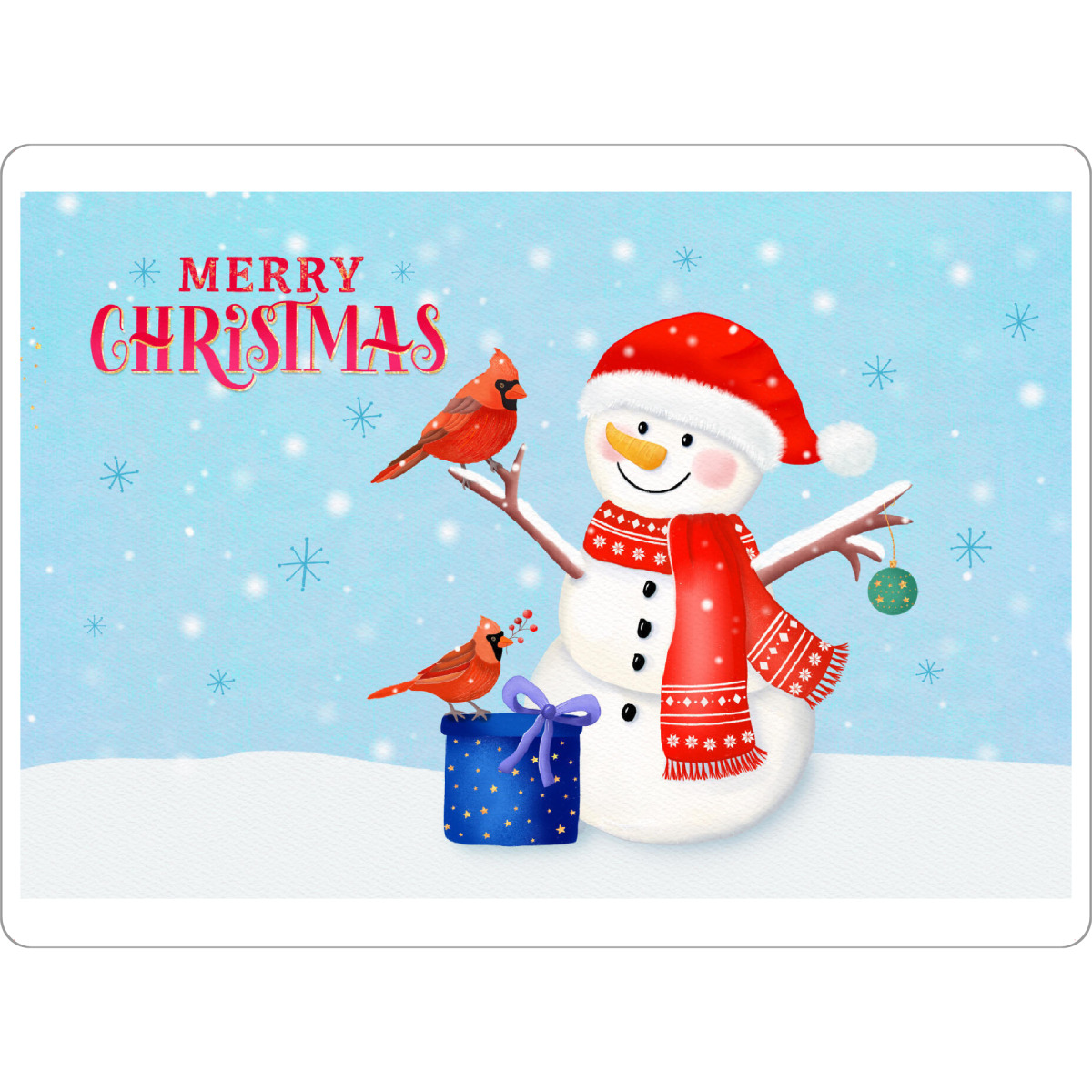 Tischset "Merry Christmas vom Schneemann" artboxONE - Typografie,Für Kinder,Weihnachten