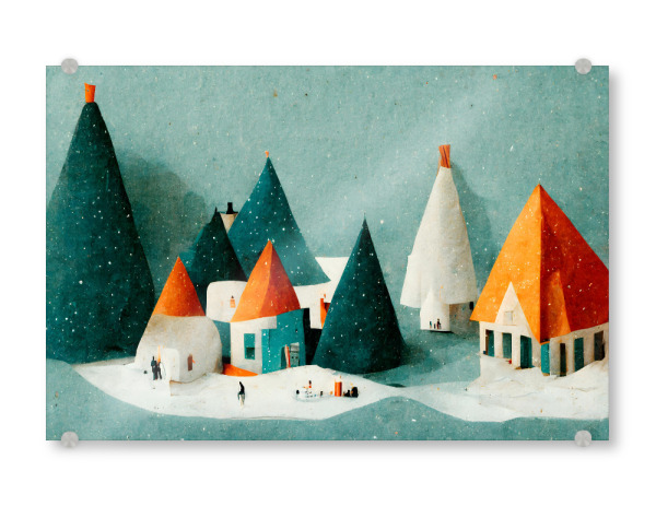 Acrylglasbild "Black Christmas Tree" artboxONE - Natur,Für Kinder,Weihnachten