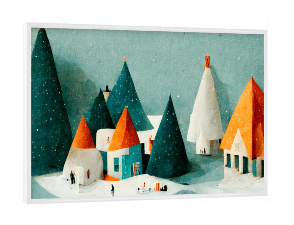 Poster mit weißem Rahmen "Black Christmas Tree" artboxONE - Natur,Für Kinder,Weihnachten