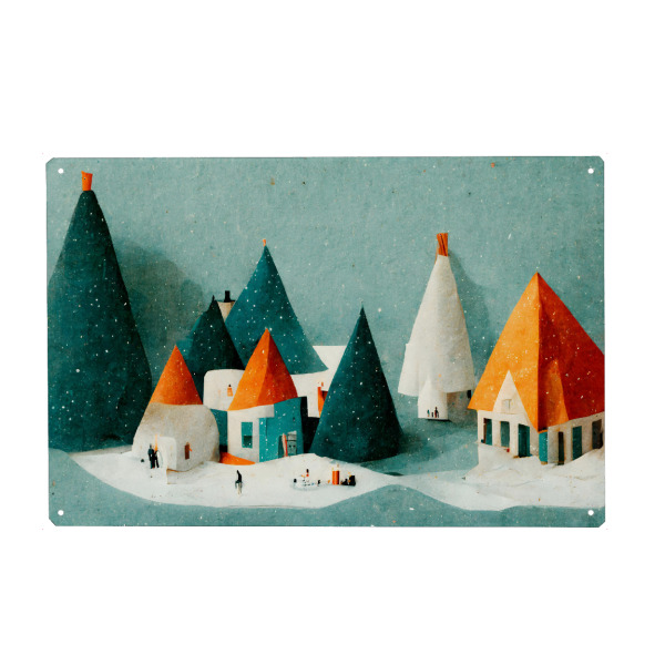 Holzbild "Black Christmas Tree" artboxONE - Natur,Für Kinder,Weihnachten