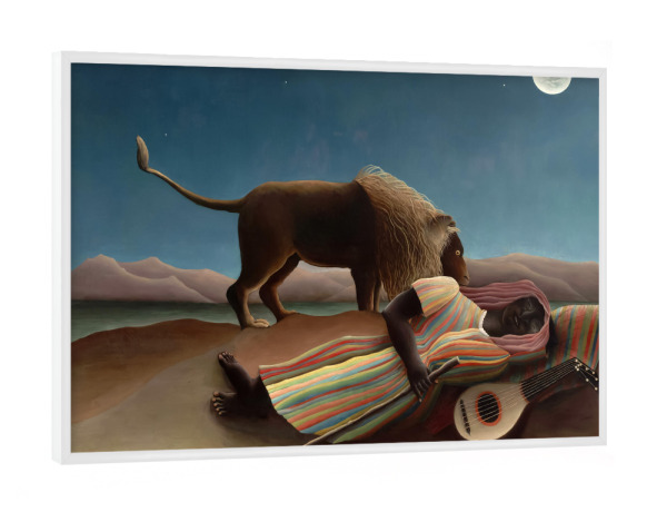 Poster mit weißem Rahmen "Der schlafende Zigeuner" artboxONE - Natur,Tiere,Reise / Afrika