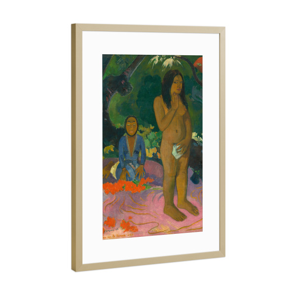 Poster mit Rahmen Gold "Parau Na Te Varua Ino" artboxONE - Reise,Menschen,Reise / Länder