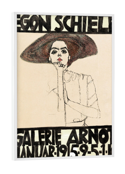 Poster mit weißem Rahmen "Egon Schiele - Portrait einer Frau" artboxONE - Typografie,Menschen