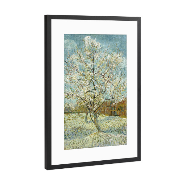 Poster mit Rahmen Schwarz (Metallic) "Der rosa Pfirsichbaum" artboxONE - Natur,Reise,Floral