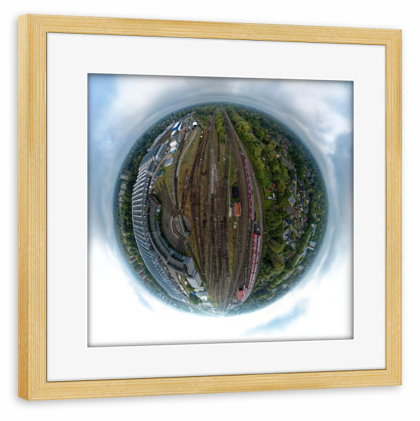 Poster mit Rahmen kiefer "ICE-Werkstatt Hamburg-Eidelstedt" artboxONE - Städte,Städte / Hamburg,Reise,Architektur,Reise / Länder