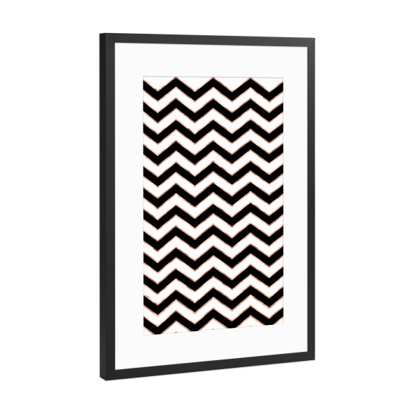 Poster mit Rahmen Schwarz (Metallic) "Schwarz mit Rose Gold" artboxONE - Abstrakt,Geometrie