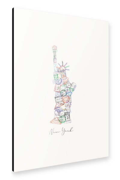 Alu-Dibond "Passstempel der Freiheitsstatue" 30x20 cm artboxONE