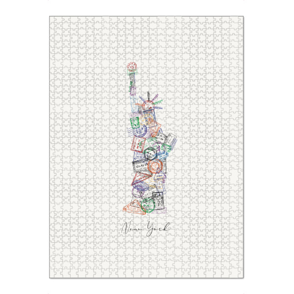 Puzzle Ravensburger "Passstempel der Freiheitsstatue" artboxONE - Städte,Städte / New York,Reise