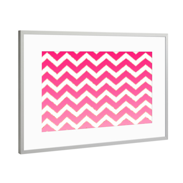 Poster mit Rahmen Silber "Pink mit Rose Gold" artboxONE - Abstrakt,Geometrie