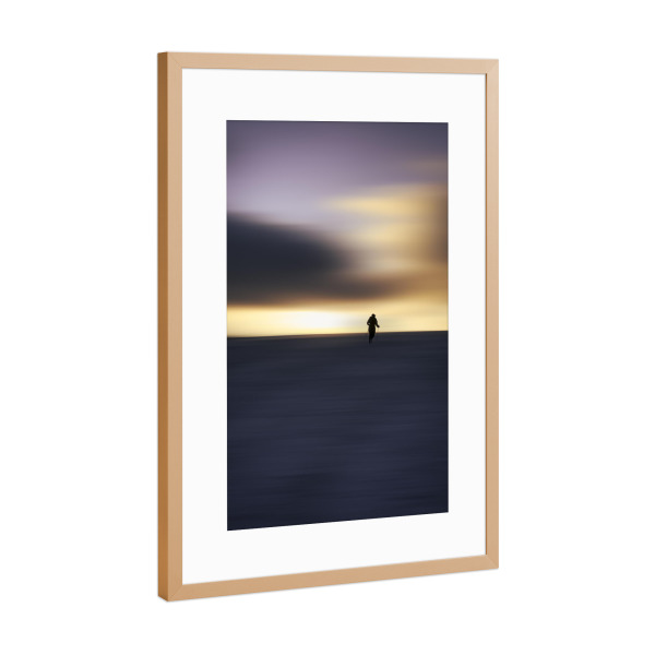 Poster mit Rahmen Kupfer "The Wanderer In The Sunset" artboxONE - Natur,Reise,Abstrakt,Menschen