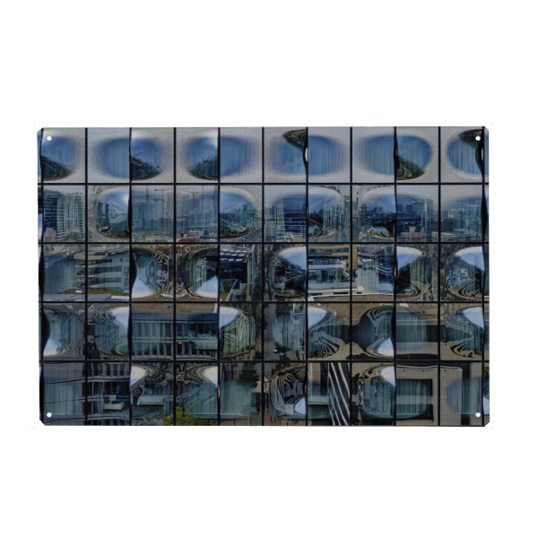 Metall Poster "Window Reflection" artboxONE - Städte,Städte / Hamburg,Reise,Architektur,Reise / Länder