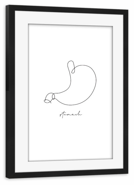 Poster mit Rahmen schwarz "Magen-Stift-Linie" artboxONE - Menschen