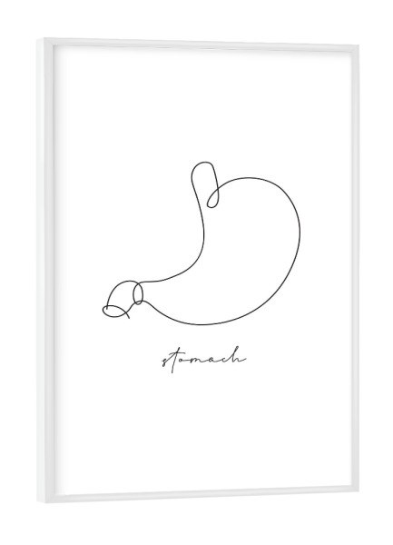Poster mit weißem Rahmen "Magen-Stift-Linie" artboxONE - Menschen