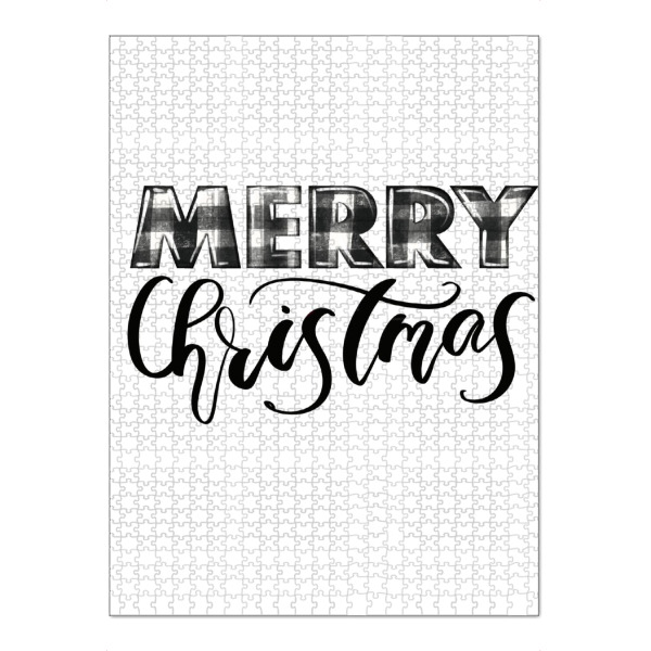 Puzzle Ravensburger "Frohe Weihnachten, Buffalo Plaid" artboxONE - Typografie,Abstrakt,Weihnachten,Festivals