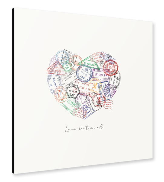 Alu-Dibond "Herz-Passstempel" 30x30 cm artboxONE